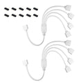 4-Way 4-Pin RGB LED Strip Y-Splitter with 5 Male Plugs