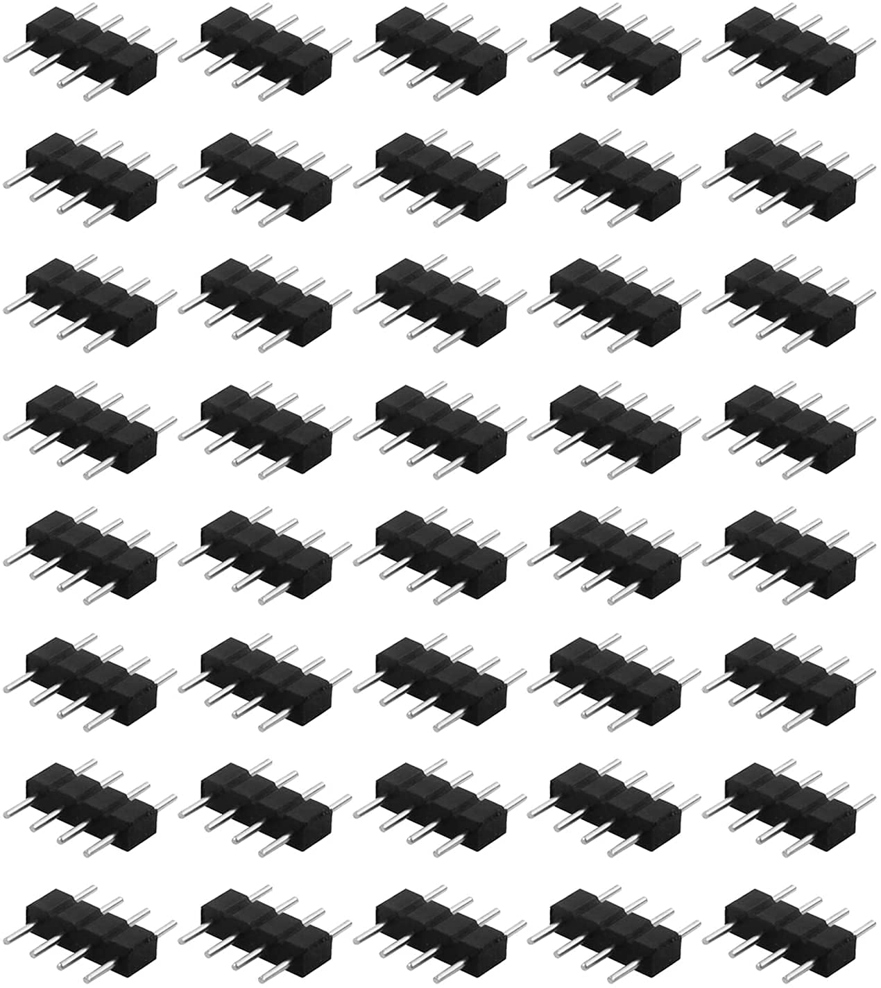 40-Pack 4-Pin Male-to-Male Connectors for RGB LED Strips