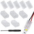 10-Pack 2-Pin 10mm Solderless Connectors for Single-Color LED Strips