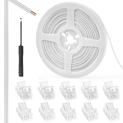 25-Piece 2-Pin 8mm Connector Kit with 32.8FT Extension Wire