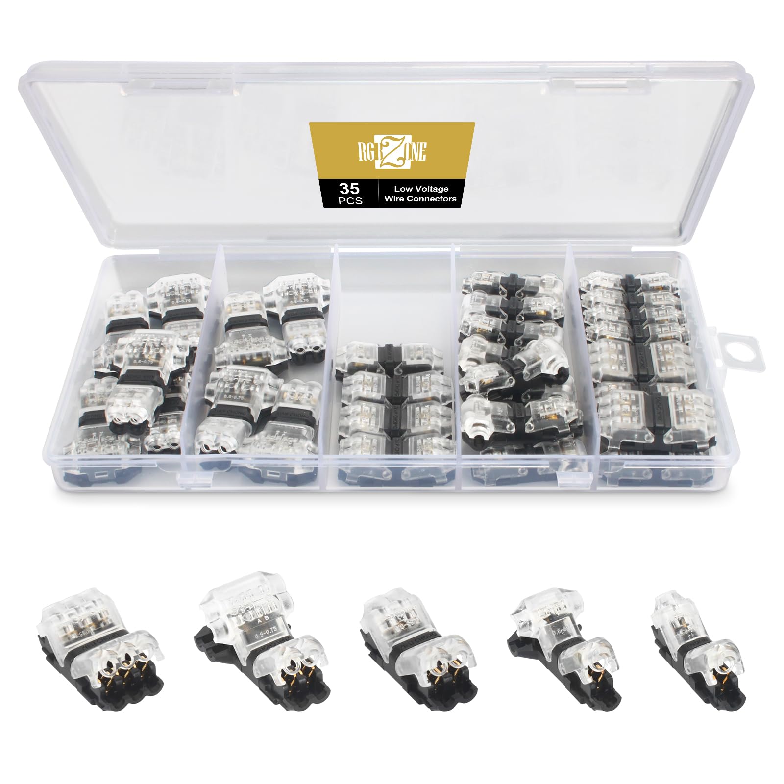 35-Piece No-Strip Low-Voltage Wire Connector Kit for 20–24 AWG