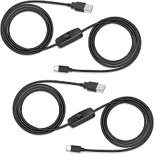 RGBZONE 2-Pack 6.6FT USB-A to USB-C Power Extension Cables