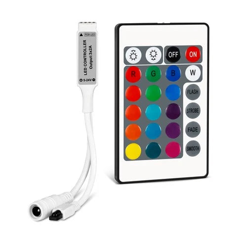 RGBZONE Mini RGB LED Controller DC5-24V 6A 24Key IR Remote For 4Pin Strip Light