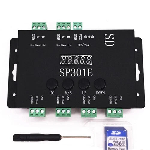 RGBZONE SP301E SD Card LED Strip Controller 5-24V 2048 Pixels Programmable WS2812B