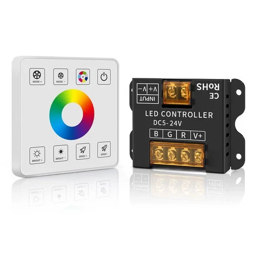RGBZONE RF Wireless RGB LED Dimmer Controller 5-24V 30A Touch Panel Wall Switch