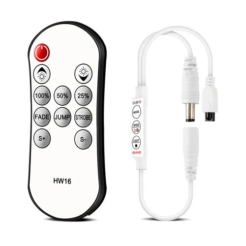 RGBZONE 11Key RF Single Color LED Controller 5-24V 6A Dimmer 433MHz Remote Control