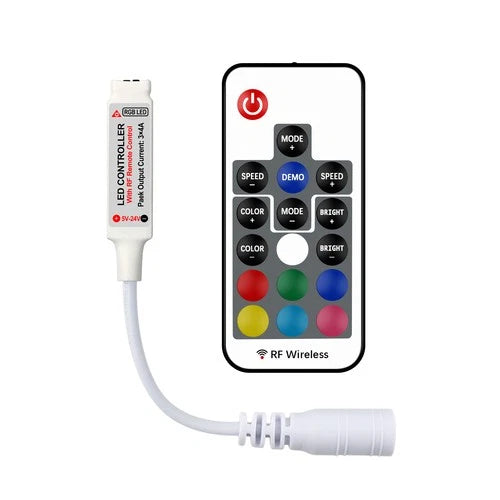 RGBZONE Mini 17Key RGB LED Controller DC5-24V 12A RF Remote For 5050 3528 Strip