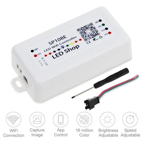 RGBZONE SP108E WiFi LED Controller 5-24V 2048 Pixels 180 Modes App Remote WS2812B