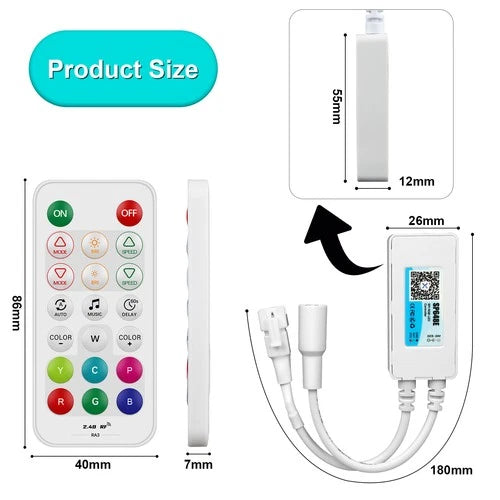 RGBZONE SP648E Addressable RGB LED Controller Bluetooth 2.4G APP Music Sync Dimmer