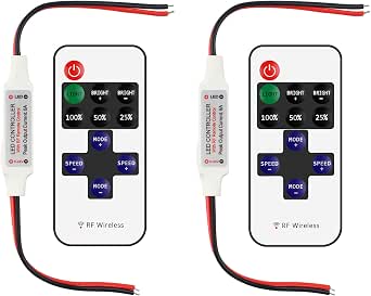 RGBZONE 2-Pack RF Wireless Single-Color LED Dimmer Controllers