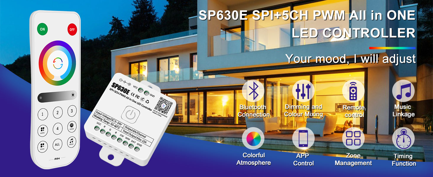RGBZONE SP630E All-in-One Bluetooth & RF LED Controller Kit